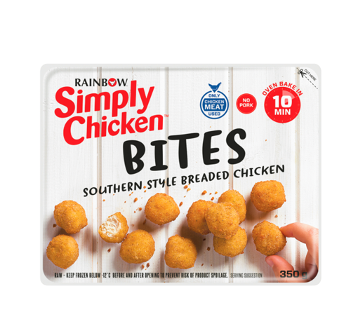 Picture of Rainbow Simply Chicken Southern Style Breaded Chicken Bites 350g