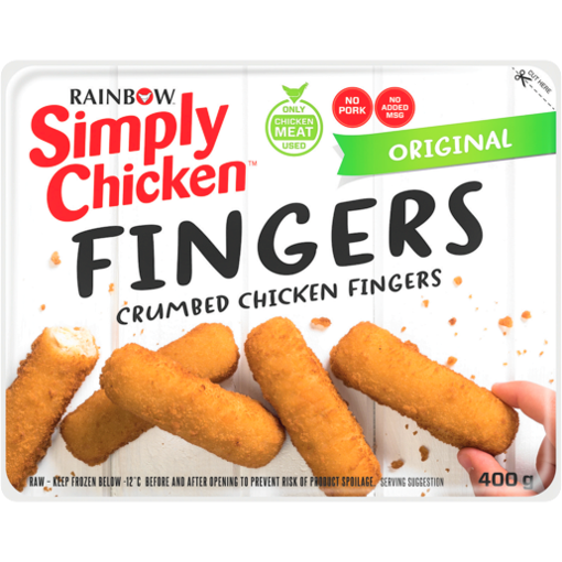 Picture of Rainbow Simply Chicken Original Crumbed Chicken Fingers  400g