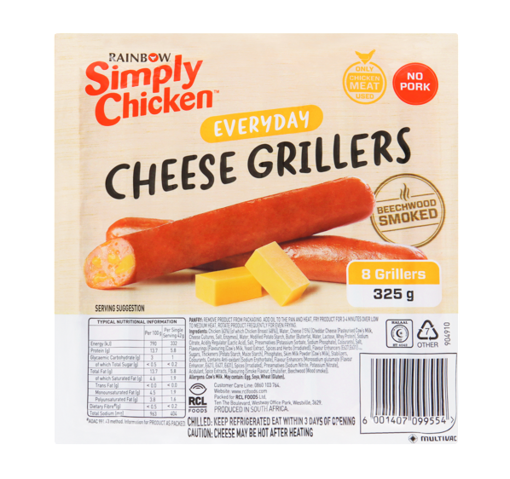 Picture of Rainbow Simply Chicken Cheese Grillers 325g